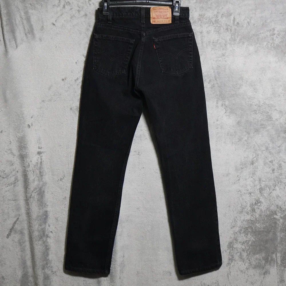 Vintage Levis 505 Jeans Mens 28x32 Black Regular Fit Straight Leg USA Made 1993